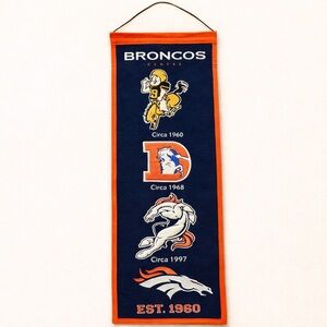 Denver Broncos Historical Logo Banner | NFL Decor